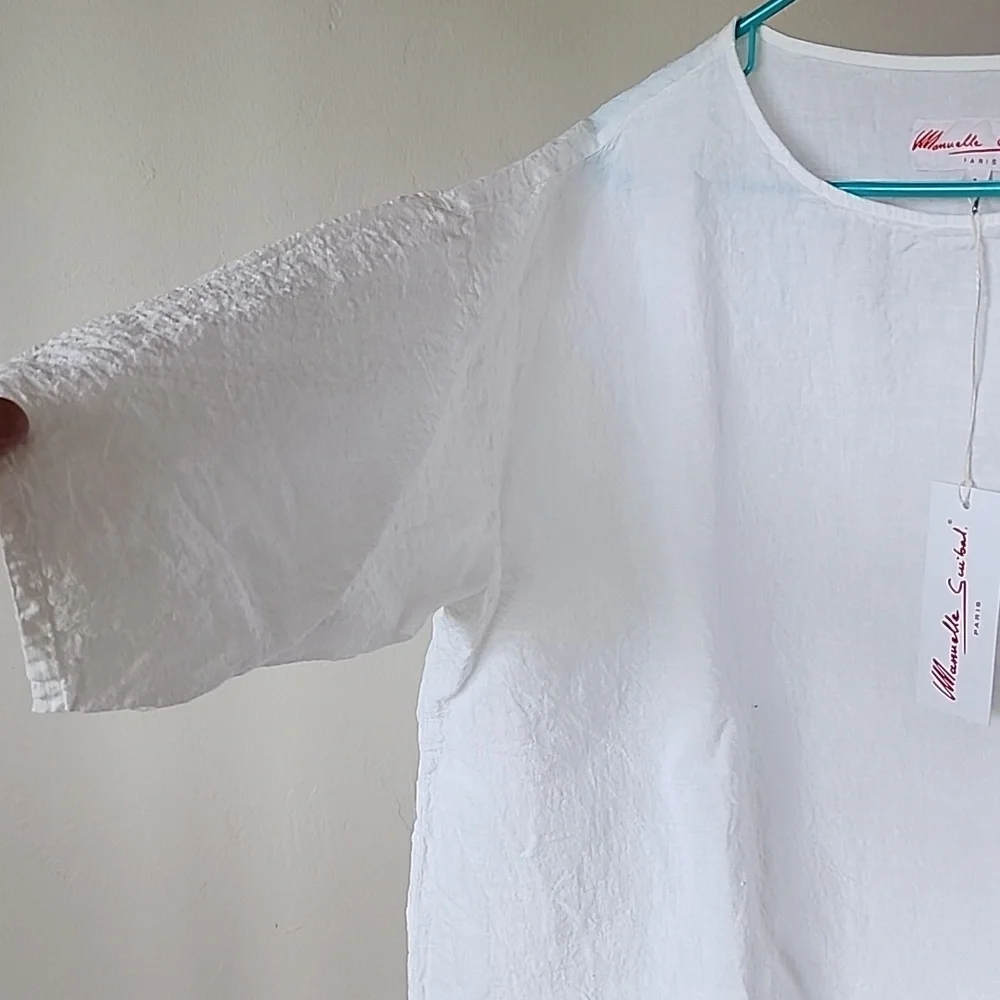Manuelle White Linen Top. - Picture 5 of 6